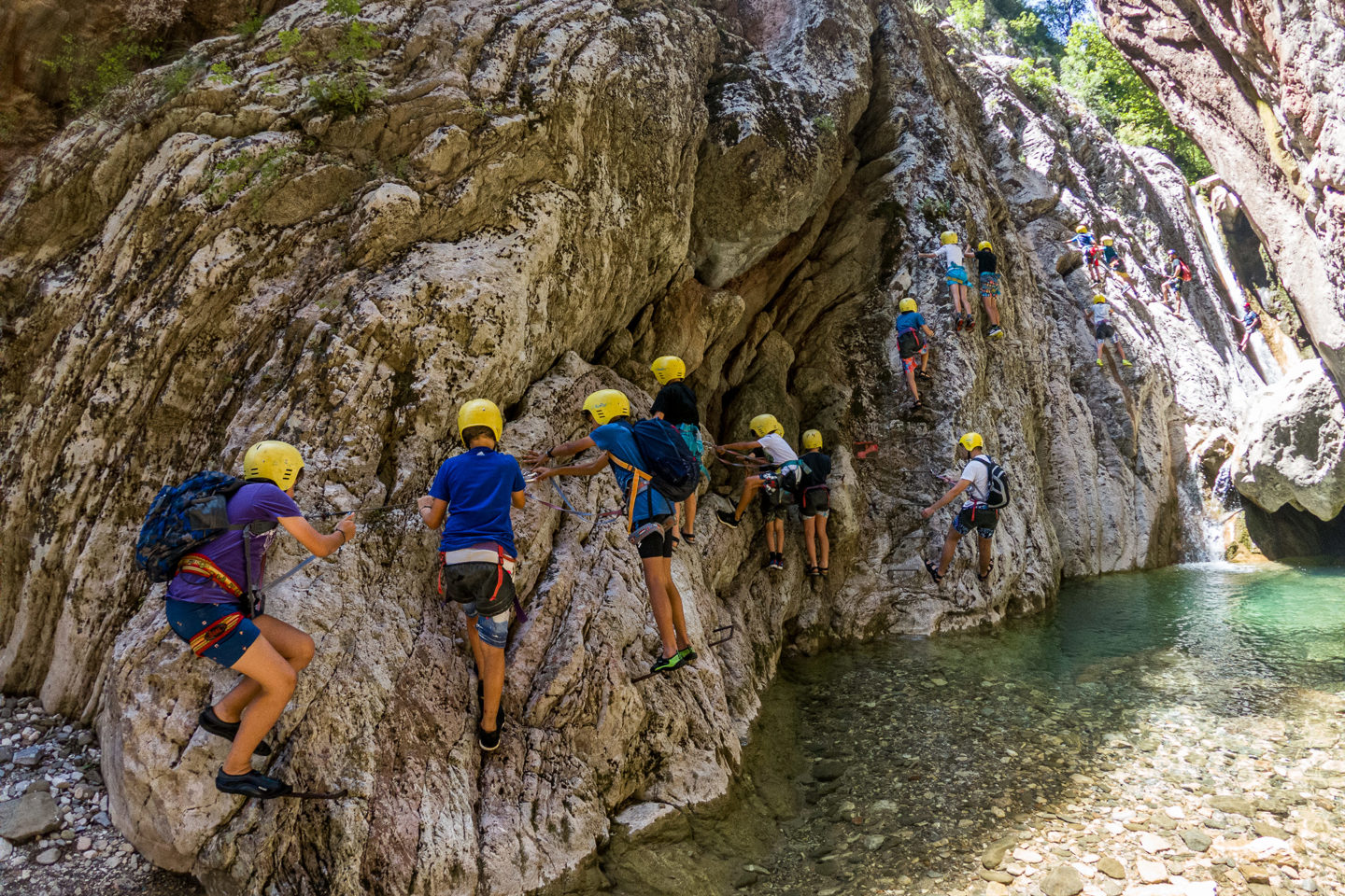 Via Ferrata in the Black Cave canyon
